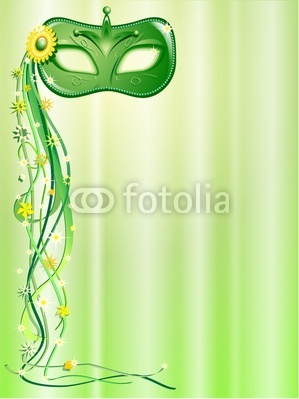 Green Carnival Party Mask Poster
