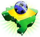 Brazil Soccer Flag on Map-Vector © bluedarkat 