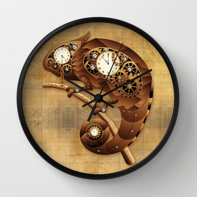 Steampunk Chameleon Vintage Style Wall Clock by Bluedarkat Lem | Society6