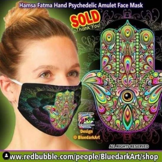 #Hamsa #Fatma #Hand #Psychedelic #Amulet #Face #Mask🔹 #Design © #BluedarkArt #TheChameleonArt