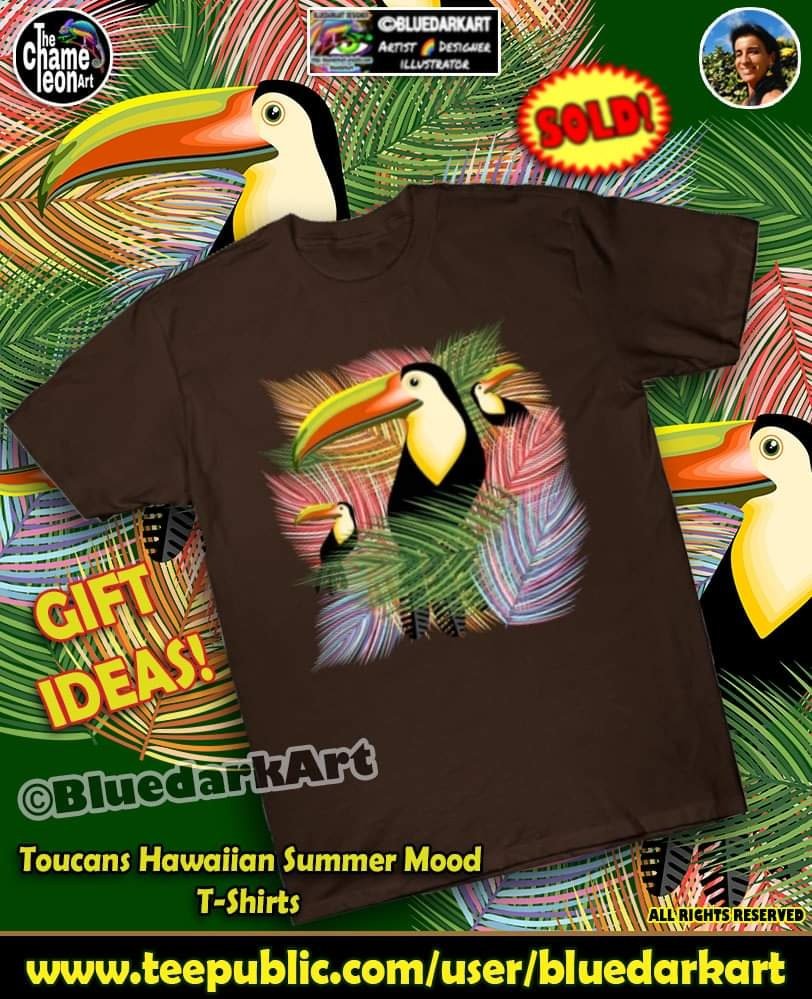 Toucans Hawaii Summer Mood tshirt 🌿 design © BluedarkArt TheChameleonArt

