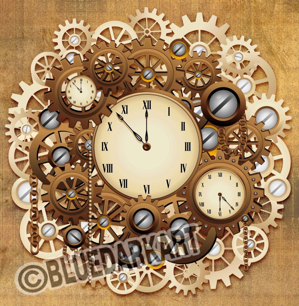 Steampunk Clock ⚙️ Art ©️ BluedarkArt TheChameleonArt 